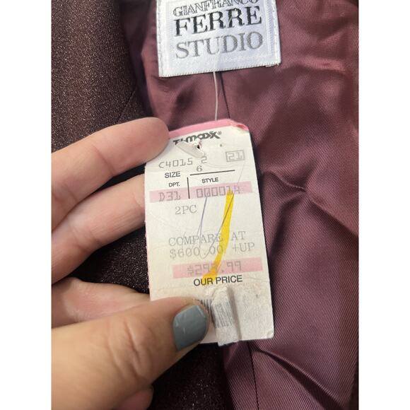 NWT Ladies Sz 6 Italy Gianfranco Ferre Vintage Designer Jacket & Skirt Suit Set - Picture 3 of 12